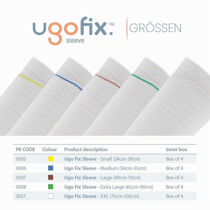Ugo Fix Sleeve – Catheter Leg Bag Holder/Catheter Bag Cover, Strong and Durable Fibre Blends with External Seams, Washable and Reusable with Free Laundry Bag (Pack of 4) (Extra Long) XL