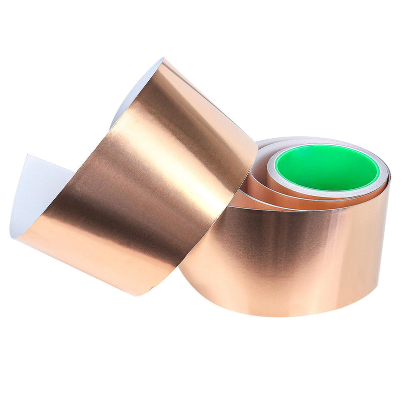 BOMEI PACK 3 Inch Copper Foil Tape,Copper Tape with Conductive Adhesive for Guitar, Gold Duct Tape Metal Foil Adhesive Duct Tape for Electrical Repairs, (3 Inch)