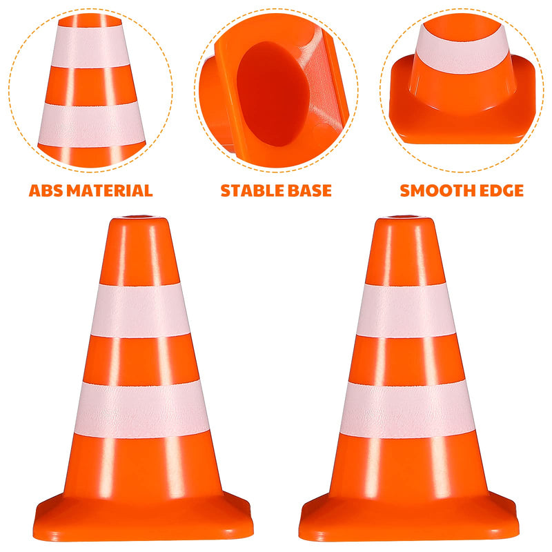 [Australia - AusPower] - TOYANDONA 14Pcs Mini Traffic Cones, 1. 37 inch Play Traffic Signs Safety Cones Mini Road Signs Toy for Kids Street Signs Playset 