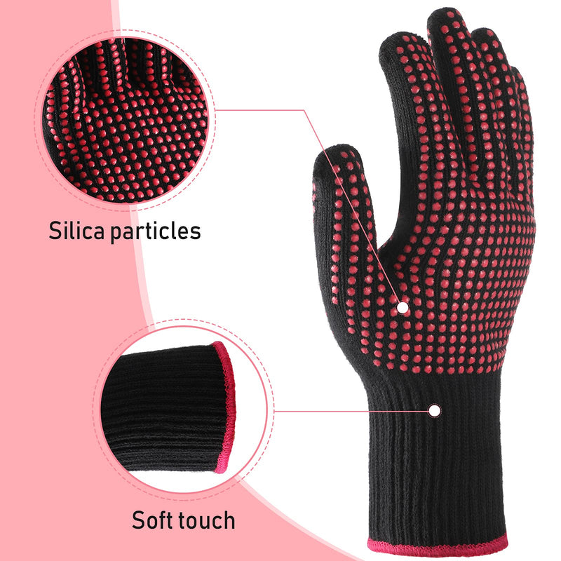 4 Pcs Heat Resistant Gloves and 1 Roll Sublimation Heat Tape, Thermal Transfer Gloves with Silicone Bumps High Temperature Sublimation Tape for Sublimations Thermal Transfer Press Hair Styling