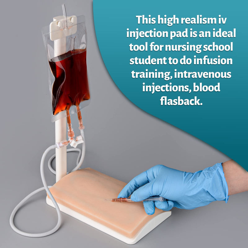 [Australia - AusPower] - Medarchitect IV Practice Kit, IV Injection Pad for Venipuncture Training, IV Start Kit for Medical Education, Nursing School Essentials 