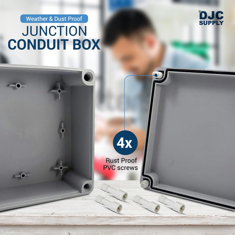 Co. Weather & Dust Proof PS Plastic Junction Conduit Box (1, 12" x 8" x 4") 1 12" x 8" x 4"