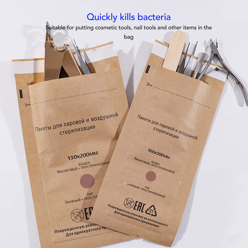 [Australia - AusPower] - 100PCS Sterilization Autoclave Bags, 3.9x7.9inch Disposable Self Sealing Pouch for Nail Tools Tooth Sterilization Bags Accessories for Oral Cavity Beauty Dental 