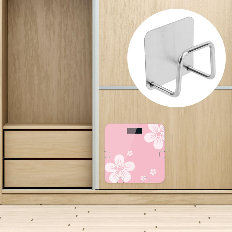 4 Pieces Body Weight Scale Holder Drill Free Stand | Self Adhesive Bathroom Scale Organizer Holder Body Weight Meter for Wall Cabinet Storage Household