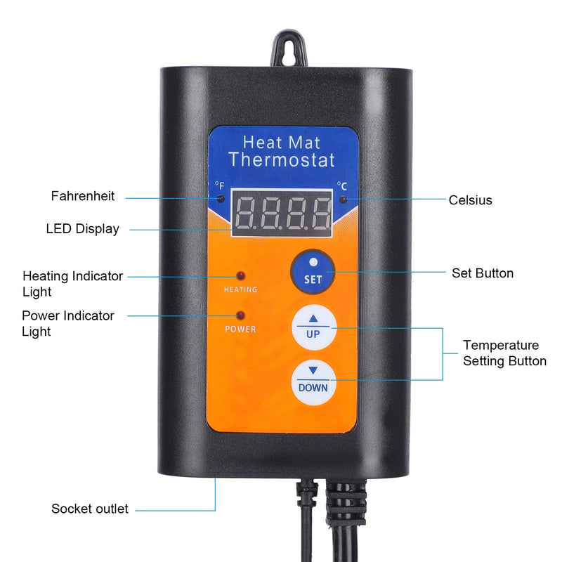 [Australia - AusPower] - LiebeWH Digital Temperature Controller 1000W with LCD Display for Reptile Terrarium and Home Brewing 