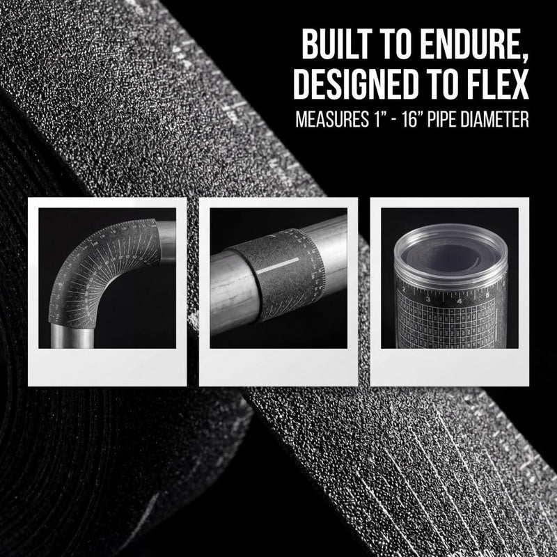 2 Pcs Pipe Wrap Around with Scale, 1"-16" Heat Resistant Layout Tape & Tangent Chart, Marking Tool for Welders & Pipefitters