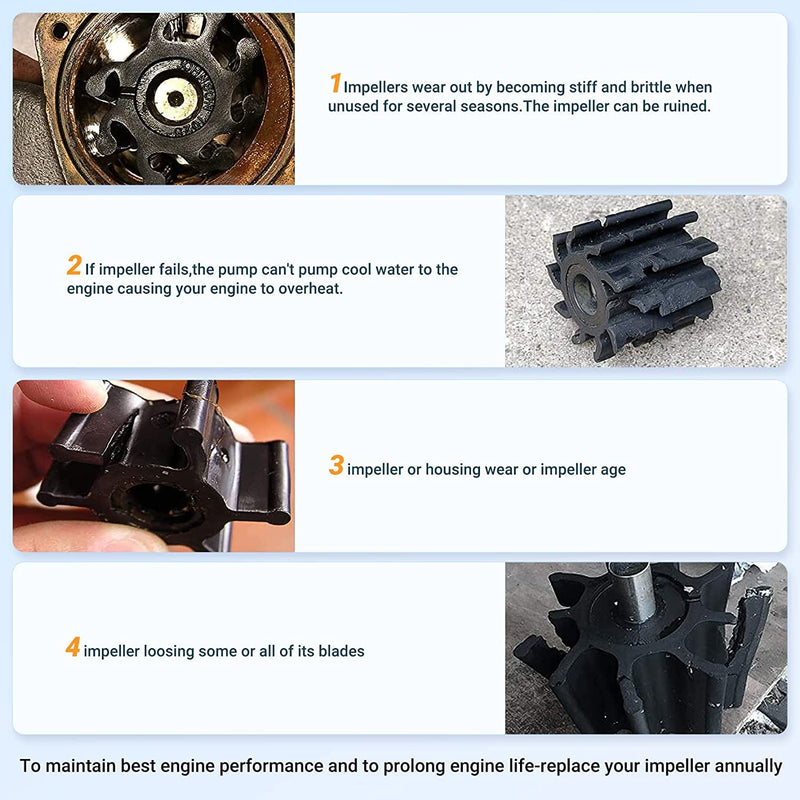 Pindex 5 Pack Water Pump Impeller Fits Trupow Model PAS-30 & PDS-30,Many Utility Pump Repalcement with 1/10th and 1/12th HP AC and DC Motors 5 Packs