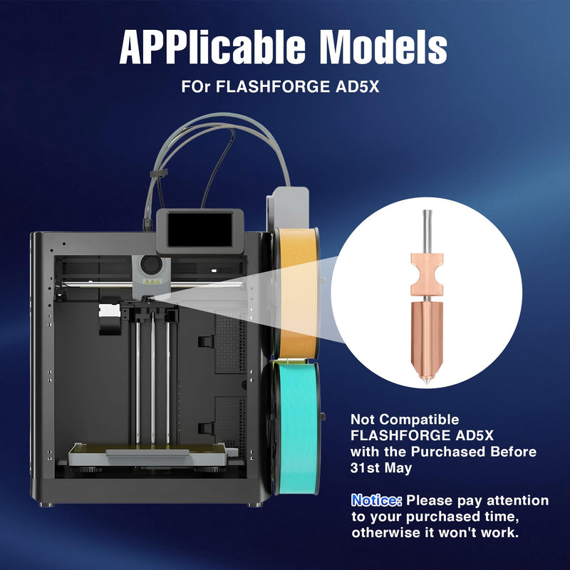 Upgraded AD5X Nozzle 0.25MM/0.4MM/0.6MM/0.8MM AD5X Nozzle with Extra 4X Silicone Cover 4X Nozzle Brush, High Flow 32mm³/s Hotend Kit, High-Speed 3D Printer Part Quick-Detachable 0.25mm+0.4mm+0.6mm+0.8mm AD5X Nozzle Kits