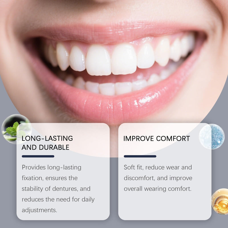 Pack of 2 40G Denture Adhesive, Extra Strong, Adhesive Gel for Dentures, Dentures Adhesive Gel with Safe and Gentle Adhesive Effect, Adhesive Gel Dentures for Firm Bite