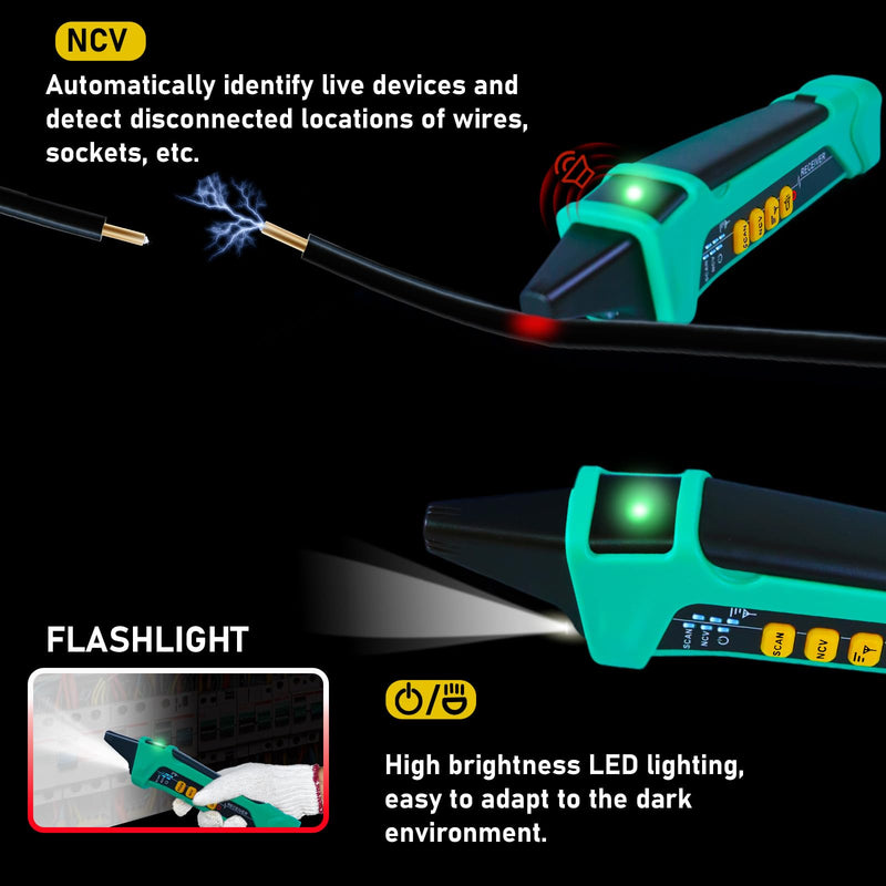 Xin Tester Digital AC Circuit Breaker Finder Tool with Integrated GFCI Outlet Tester, 90-120V NCV Electrical Circuit Tracer Automatically Scan Voltage Detector Electrician Tool XT-33A