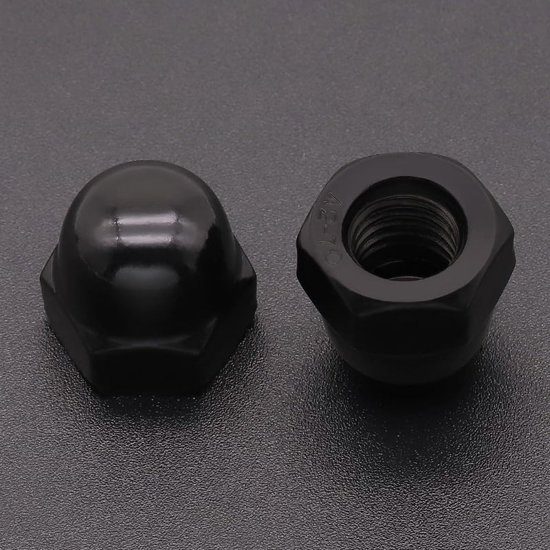 [Australia - AusPower] - M6-1.0 (50 Pack) Stainless Steel Cap Nuts, Metric Acorn Cap Head Nuts, Stainless Steel 304 (18-8), UNC Coarse Thread, Black Coated M6-1.0 50 