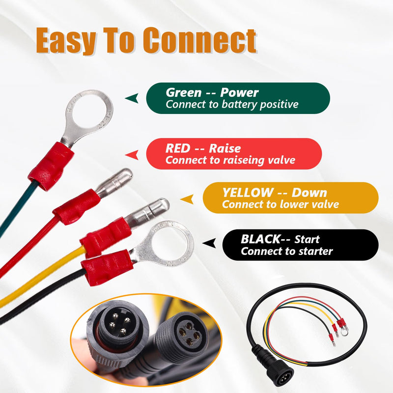 mankk 4 Wire Dump Trailer Remote Control Switch 12V DC Up Down Control Switch Double Acting Hydraulic Pump Power Unit for Truck Lift Gate Cranes Wrecker M-G018-4W