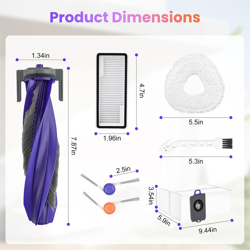 [Australia - AusPower] - 20 Pcs Accessories kit for NARWAL Freo Z10 Ultra/NARWAL Freo Z10 Robot Vacuum Cleaner, 1 Main Roller Brush, 6 Dust Bags, 4 Hepa Filters, 4 Mop Pads, 4 Side Brushes, 1 Clean Tool 20 Pcs for NARWAL Freo Z10 Ultra/Z10 