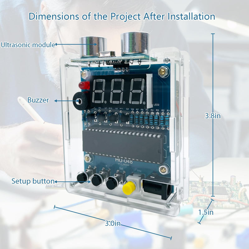 [Australia - AusPower] - EIELE Soldering Practice Kit Ultrasonic Distance Measuring soldering Kit Adjustable Alarm Distance Ultrasonic Module Beginner DIY soldering Projects Fun Practice Kits for Students Adults Education 