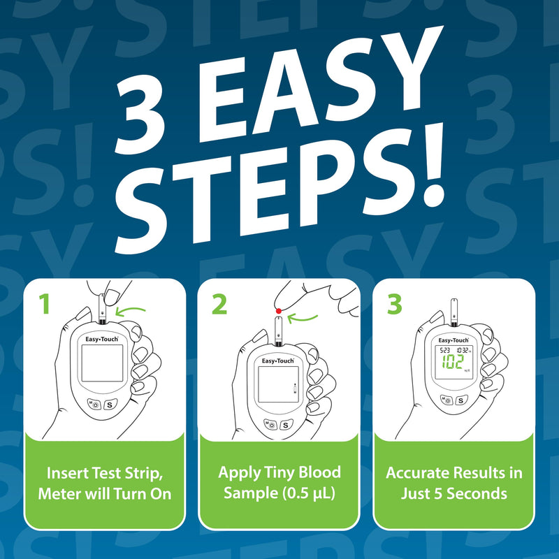Easy Touch Glucose Test Strips (50ct) | Compatible with EasyTouch Glucose Monitoring System 50 Count (Pack of 1)