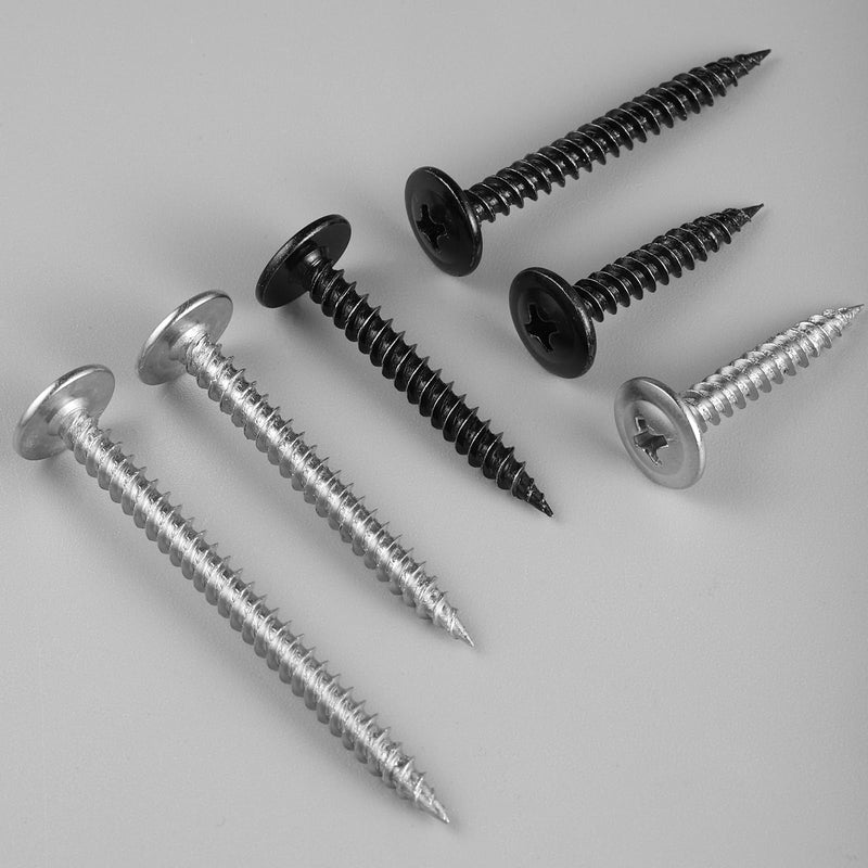 [Australia - AusPower] - #8 x 1-1/2 Inch Wood Screws Phillips Modified Truss Head Stainelss Steel 410 Self Tapping Metal Screws,Black Zinc Plated(1Ib,125Pcs) 8 x 1-1/2" 1lb Box 