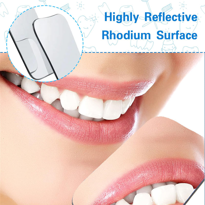 [Australia - AusPower] - Set of 5 Dental Occlusal Photographic Mouth Mirror - Rhodium Intraoral Reflective Mirrors for Dentistry, Dental Plated Glass Reflector Oral Inspection Kit for Photography 