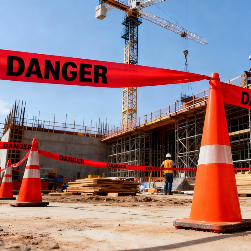 NORTHSKY "Danger Barrier Tape, Red, 3 in. x 1000 ft. 1