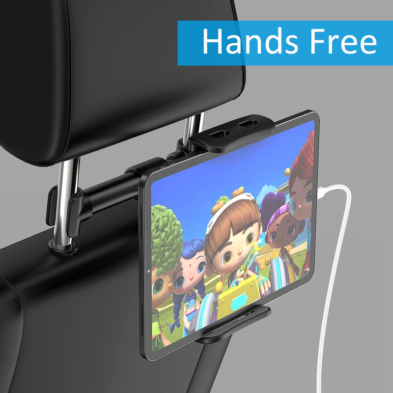 [Australia - AusPower] - Car Headrest Backseat Mount,Phone/Tablet Car Mount, Adjustable Devices Holder for 4-11 inch Tabltes/Phones, Compatible for iPhone 14 13 12 11 Pro Max, S22,S21, iPad Air,Tabs Black 