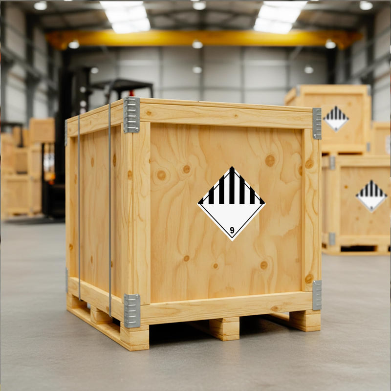 500 Pcs Hazard Class 9 Miscellaneous Dangerous Materials Labels 4 x 4 Inch Square Hazard Adhesive Shipping Labels for Transport Shipping 500