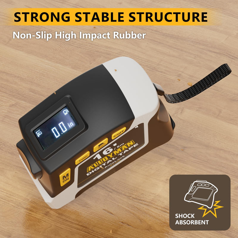 [Australia - AusPower] - Alloyman 2-in-1 Digital Tape Measure, 16Ft Measuring Tape, 50 Groups Historical Memory, 6 Units Switch, 4 Measuring Modes, Auto Lock with Movable Magnetic Hook, Waterproof & Drop Proof, App Sync 