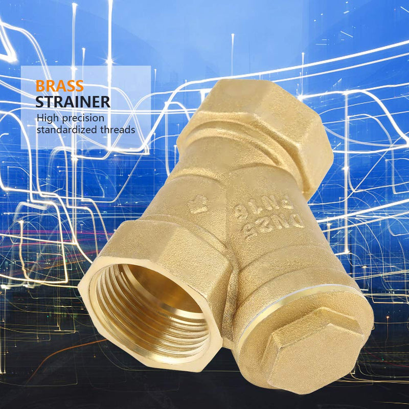 [Australia - AusPower] - 1" BSPP Y Shaped Brass Strainer Filter Valve Female Thread Connector for Water Oil Separation 