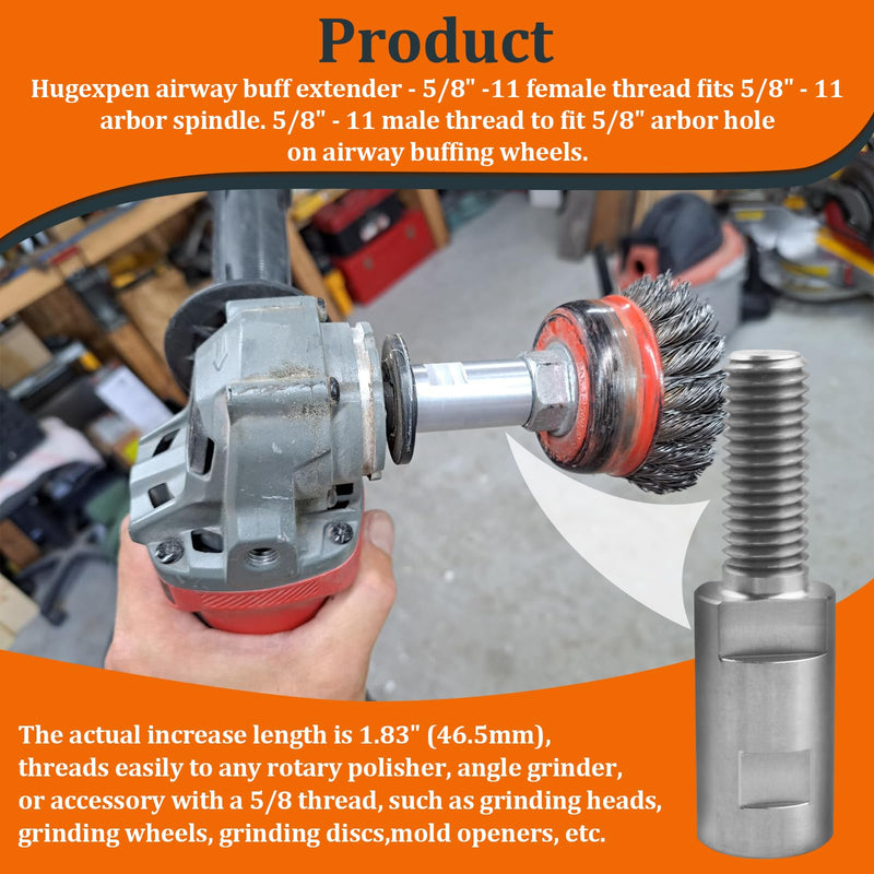 [Australia - AusPower] - Airway Buff Extender, 3-1/2" Aluminum Airway Buffing Wheel Extension Shaft for Aluminum Wheel Polishing Kit, Angle Grinder Extension Rod, Buffing Machine Accessories(1PCS) 
