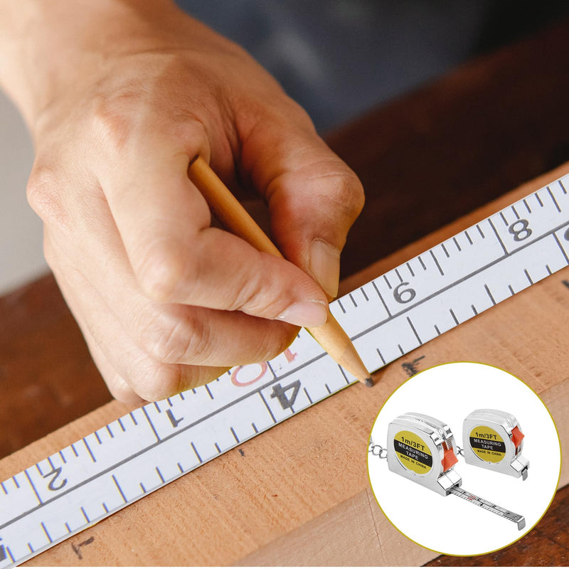 30 Pack 3ft Mini Tape Measure Keychain, Sliver Portable Retractable Small Tape Measure with Slide Lock, Construction Party Favors for Prize Bag Filler DIY Projects School Office Home Project Daily Use 30