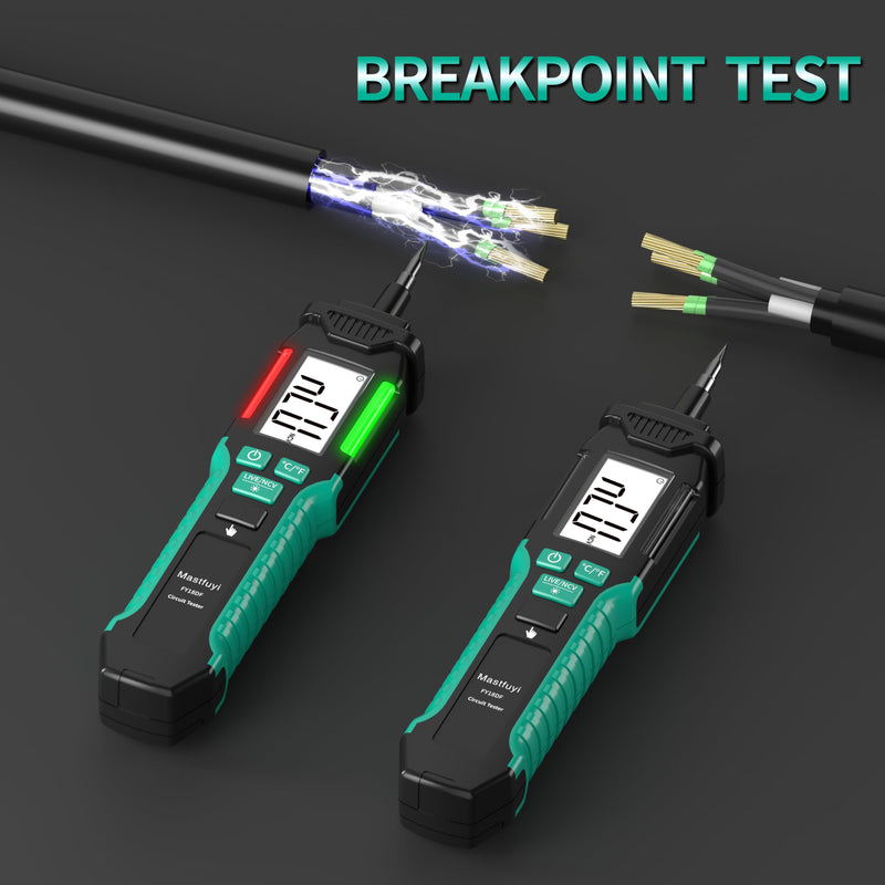 [Australia - AusPower] - Non Contact Voltage Tester, Electrical Tester Pen, AC Voltage, Live/Null Wire Tester, Light Bulb Tester Tools with LCD Backlight Display, Buzzer Alarm, Flashlight,Wire Breakpoint Finder 