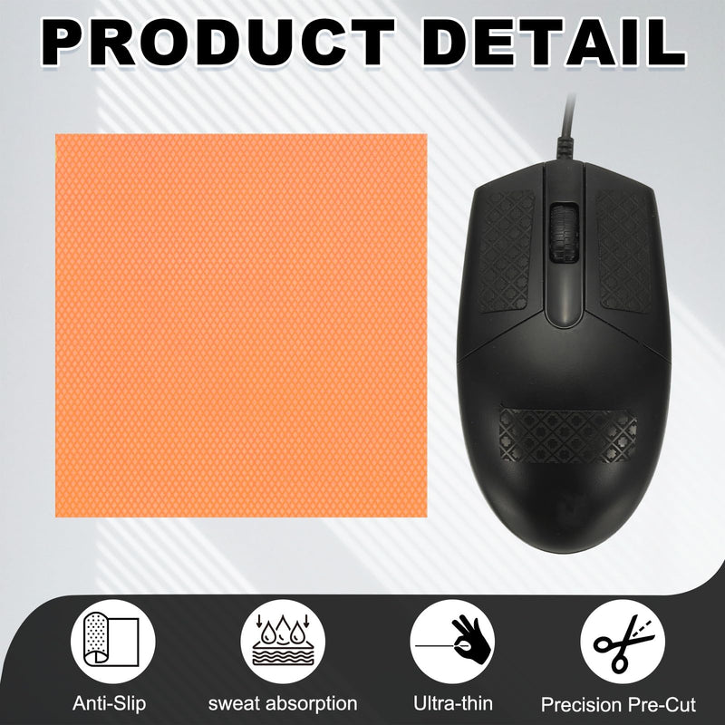 PATIKIL 1 Set Rhombus Phone Grip Tape, Universal Mouse Grip Strips Adhesive, Pre-Cut Strips Pre-Laminated Sweat Absorbing Adhesive Patches for Cellphone Laptop Mouse, Orange