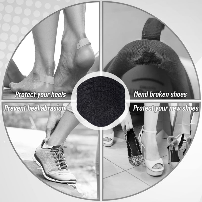 8Pair Shoe Patches for Holes, Self-Adhesive Shoes Heel Repair, Hole Repair for Sneaker, Leather Shoes, High Heels (Black) 8 Pair Black