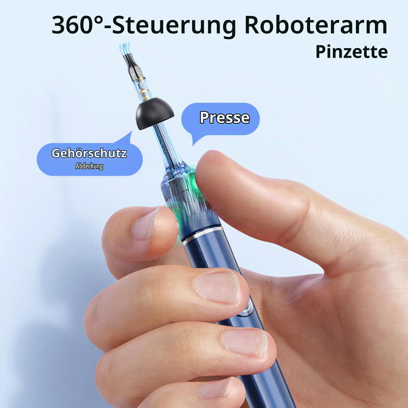 Qimic Ear Wax Remover, 1080P HD WiFi Ear Cleaner, Ear Camera with Tweezers & 4 LEDs, Otoscope for iOS & Android, IP67 Waterproof Ear Cleaner for Adults, Children and Pets