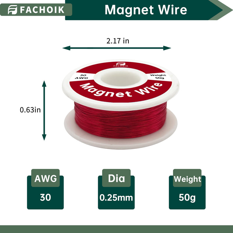 [Australia - AusPower] - 30 AWG Magnet Wire - Enameled Wire - Enameled Magnet Winding Wire Used for Transformers Inductors (50g, 30AWG) 1 