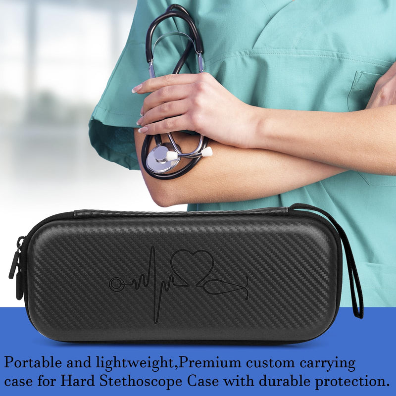 [Australia - AusPower] - Stethoscope Case for 3M Littmann Classic III,Stethoscope Bag for Lightweight II S.E,Cardiology IV,Extra Room for Doctor & Nurse Accessorie Black 