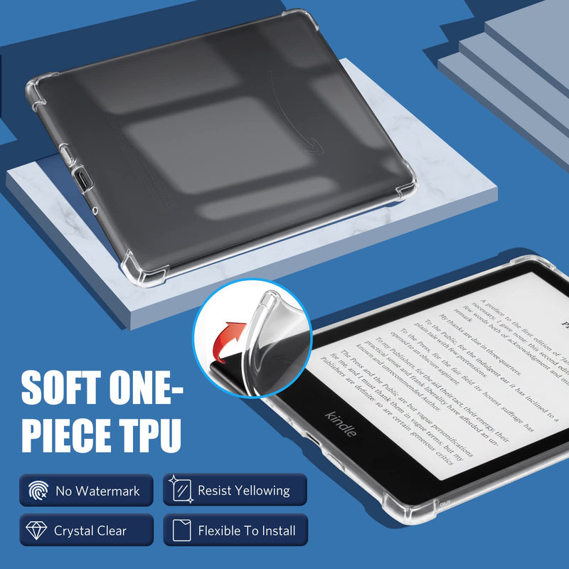 [Australia - AusPower] - CoBak Clear Case for All-New Kindle Paperwhite 11th Gen 2021 & Signature Edition(6.8") - Lightweight, Scratch-Proof Silicone Back Cover, Clear ****Clear- Do NOT Fit Kindle 6" 2022 Release ! 