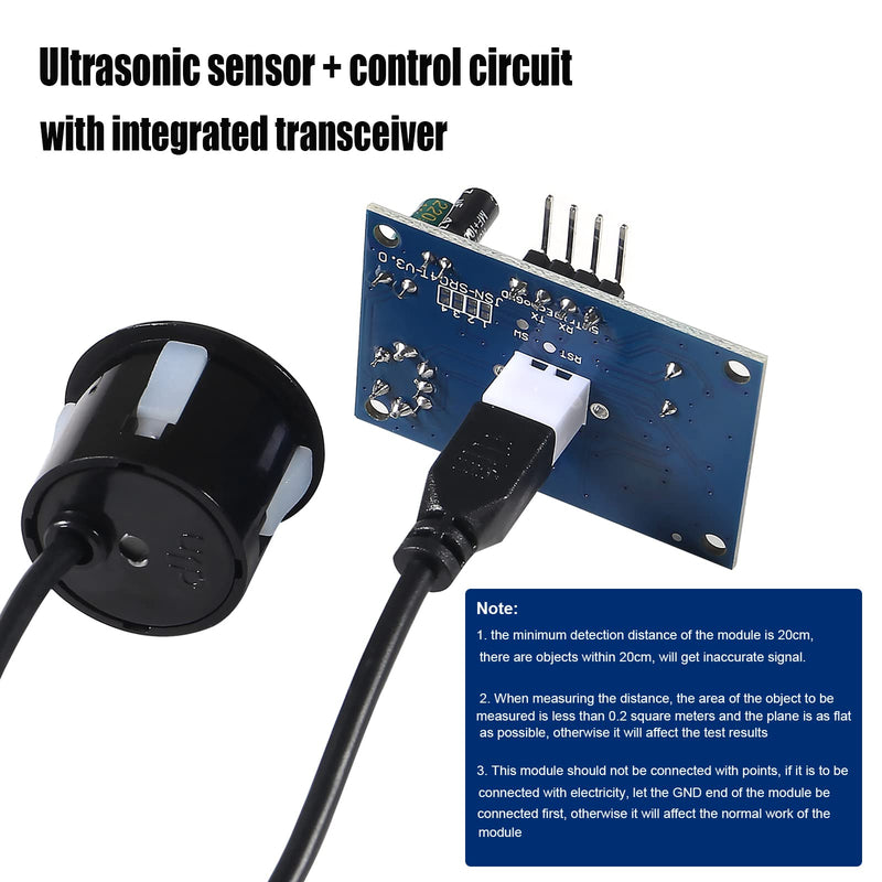[Australia - AusPower] - 1pcs JSN-SR04T Ultrasonic Distance Sensor,Measuring Ranging Transducer Module Ultrasonic Module 5V DC Waterproof Measuring Transducer Module with 2.5M Probe Cable 1 