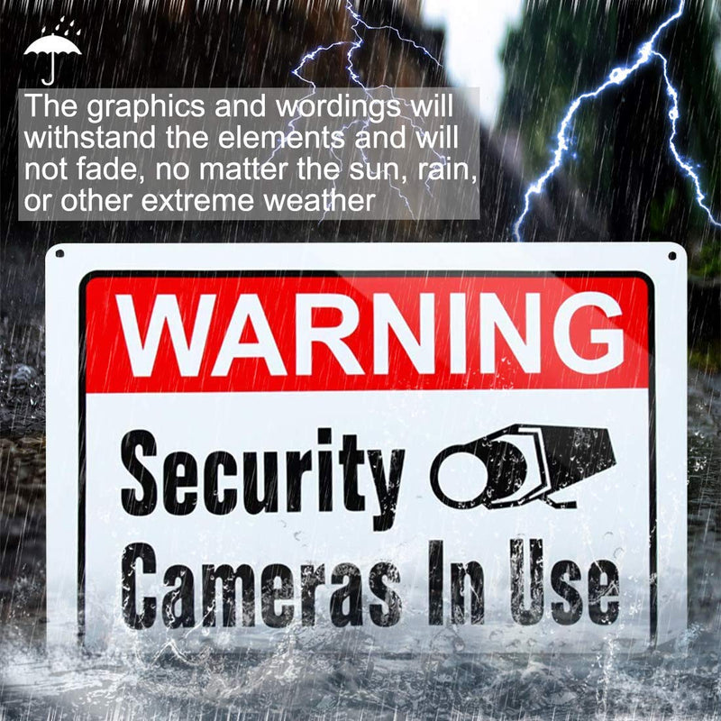 [Australia - AusPower] - Video Surveillance in Use Sign,Warning Security Cameras in use Sign,Large 10x14 Inch Aluminum UV Ink Printed for House and Business (4-Pack)… 4-Pack(10''x14'') 