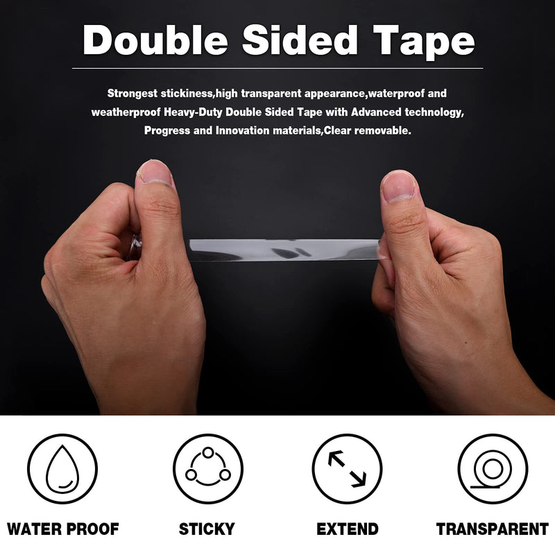 MYFAMIREA Double Sided Tape Heavy Duty Mounting Tape Acrylic Adhesive Foam Tape for Picture Hanging Strips Thick for Walls Poster Automotive Outdoor 0.2 Inch (33Ft x 3 Roll) 0.2 In