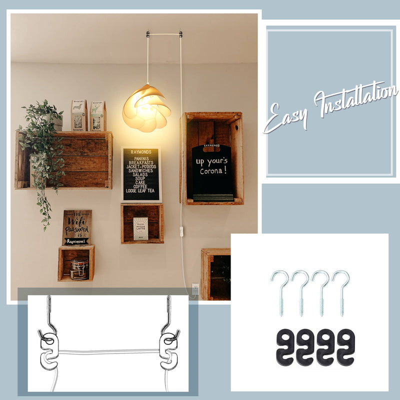 [Australia - AusPower] - JACKYLED 20Ft UL Approval Extension Hanging Lantern Pendant Light Lamp Cord Cable 360W Suitable for E26 E27 Socket with On/Off Switch for Paper Lantern 1 