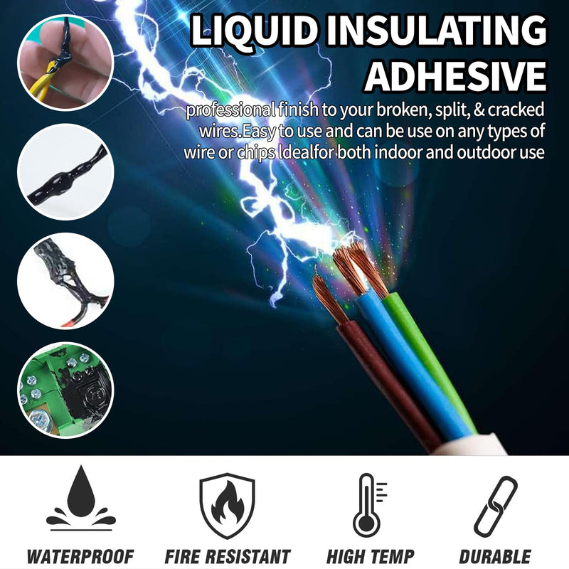 TBTFW Liquid Electrical Tape, Waterproofing Insulating Electrical Glue, with Brush, Suitable for Automotive, Marine, DIY Electrical Maintenance(4.2 Oz)