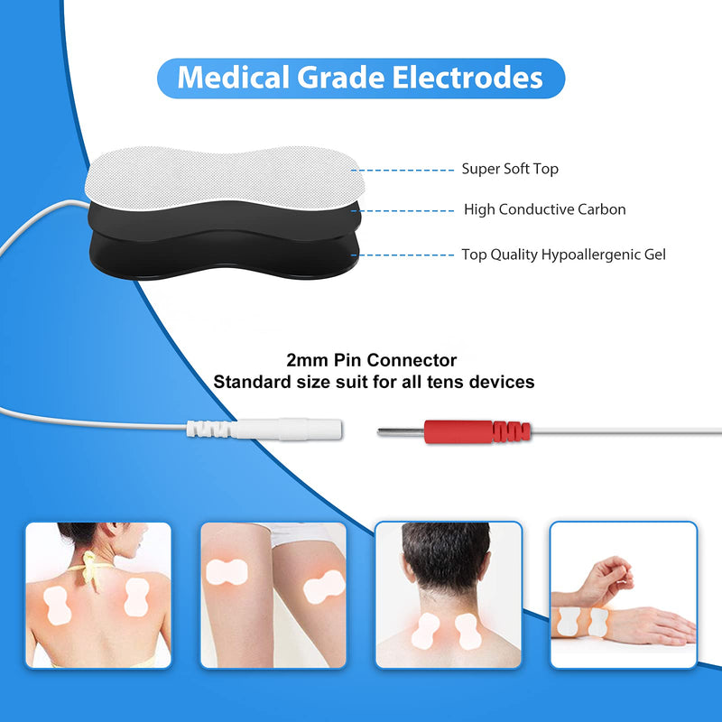 [Australia - AusPower] - TENS Unit Machine (FSA or HSA Eligible) Dual Channel EMS Muscle Stimulator with 25 Modes 50 Intensities for Full Body Massage Therapy, Rechargeable Muscle Massager with 10 Electrodes Pads 