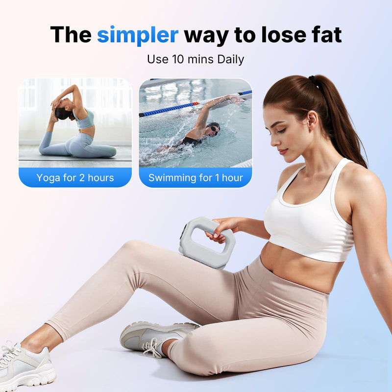 [Australia - AusPower] - MERACH Vibration Plate for Lymphatic Drainage, 6-Level Portable Cordless Vibration, Multifunctional Full-Body Fascia Ring, Deep Tissue Percussive Massager for Weight Loss, Gift for Women Grey 