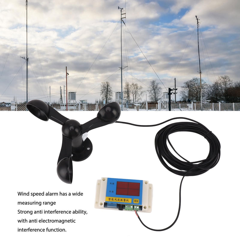 [Australia - AusPower] - Topyond Wind Gauge, Wind Speed Alarm Device with 3 Fan Blades, Tower Crane Aneometer, Wind Gauge, USB, 5 V, High Precision, for Outdoor Use, Intelligent Alarm 