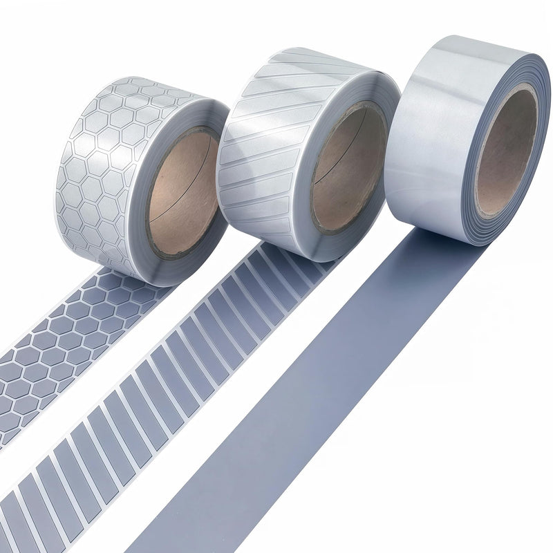 3 Rolls Silver Reflective Heat Transfer Vinyl Tape Safety Visibility Strips Iron On for Clothing，1 Inch x 5.5 Yards
