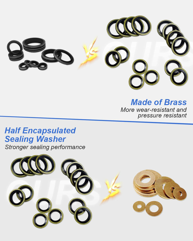 [Australia - AusPower] - Fuel Sealing Washers Seal Washer Fit for Banjo Bolt 8mm 10mm 12mm 14mm, Fit for Dodge Cummins Fuel System, Replace 3963983 3963988 3918188 4934278 40PCS 