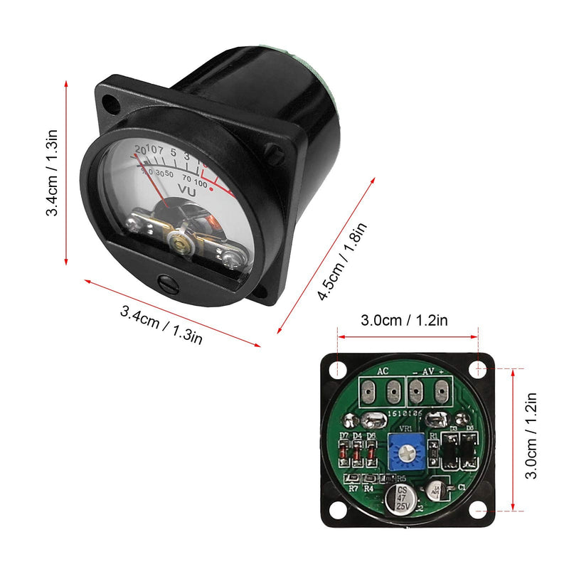 [Australia - AusPower] - Panel VU Meter,VU Meter 2 Pcs Panel VU Meters Warm Back Light Analog DB Sound Level Indicator Recording & Audio Level Amp with Driver Board 