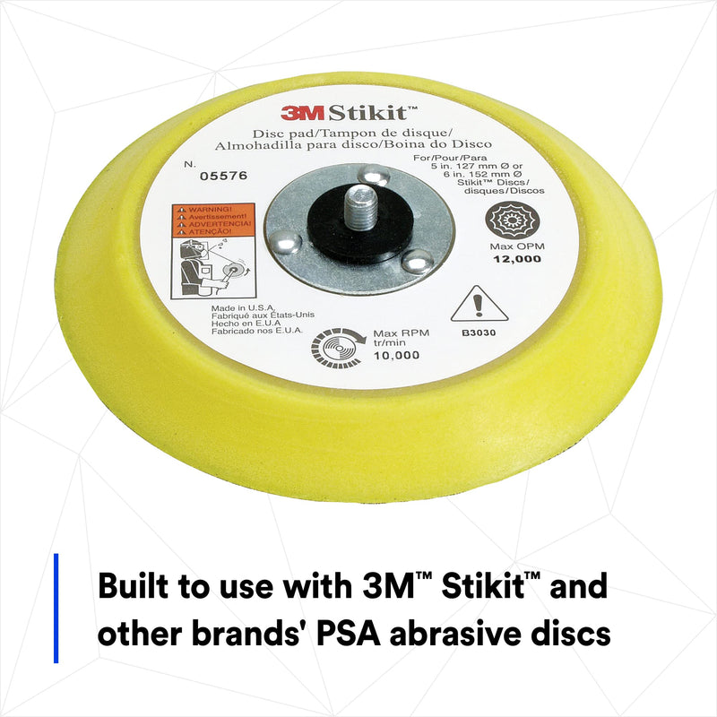 [Australia - AusPower] - 3M Stikit Disc Pad, 05576, 6 in, 3/4 in x 5/16-24 in, For PSA Discs, Sander, Durable Foam Body 
