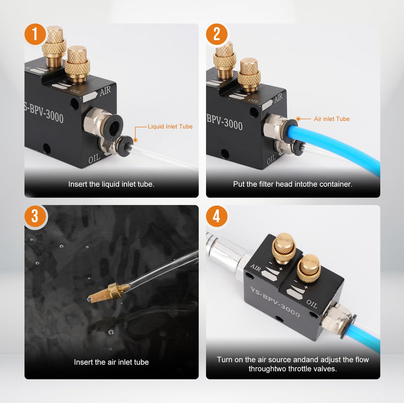 1/4" CNC Coolant Mister for Milling Machine Mist Spray System | Lathe Lubrication Spray Coolant System Nozzle, Magnetic Mill Mister, Mist Spray, Air Cooling Kit Cnc For Mill Metal Lathe Metal Cooling