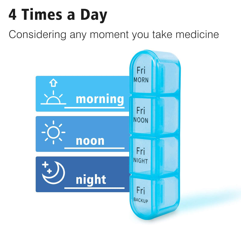 [Australia - AusPower] - Daviky Pill Organizer 4 Times a Day, Daily Pill Box Organizer, Large Weekly Medicine Pill Organizer, Pill Cases Organizers 7 Day, Pill Boxes 7 Day to Hold Vitamins, Medication Black 