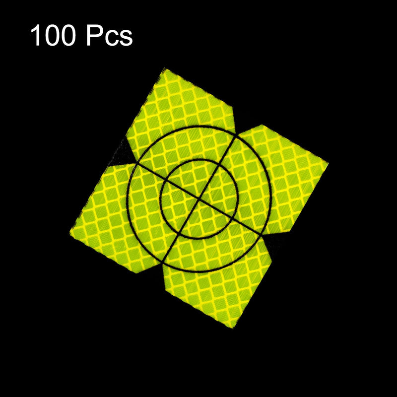 HARFINGTON 100pcs Survey Reflector Sheets 60x60mm Self-Adhesive Reflective Tape Survey Target Mark for Total Stations, Green 100 60mm x 60mm